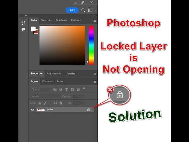 Photoshop | How to unlock Index Layer | Locked Layer | I can't unlock it! | English | #shorts