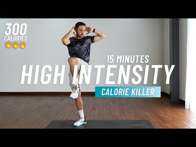 15 MIN FULL BODY CARDIO HIIT - No Equipment, No Repeat, Calorie Killer Workout