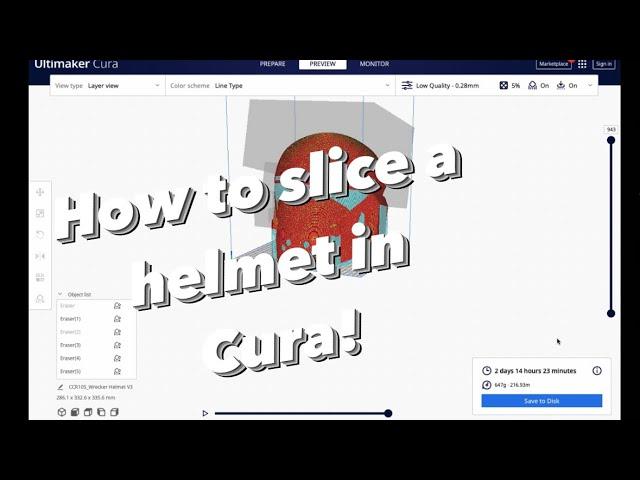 How to slice a full helmet in Cura! #starwars #3dprinting