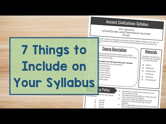 7 Things to Include on Your Syllabus | Syllabus Templates