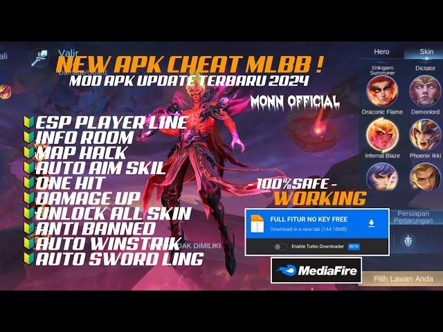 UPDATE CHEAT ML MOD MENU TERBARU 2024 | UNLOCK ALL SKIN AUTO SWORD LING