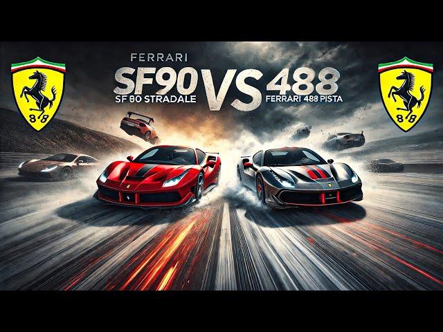 Ferrari SF90 Stradale vs Ferrari 488 Pista –  (xtreme-Climb-Brake-Jump) Supercar Tests!