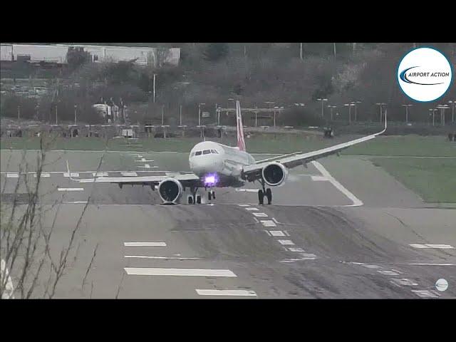 3rd Time Lucky ?  TURKISH AIRLINES AIRBUS A321NEO  3 LANDING ATTEMPTS Birmingham Airport ( BHX )