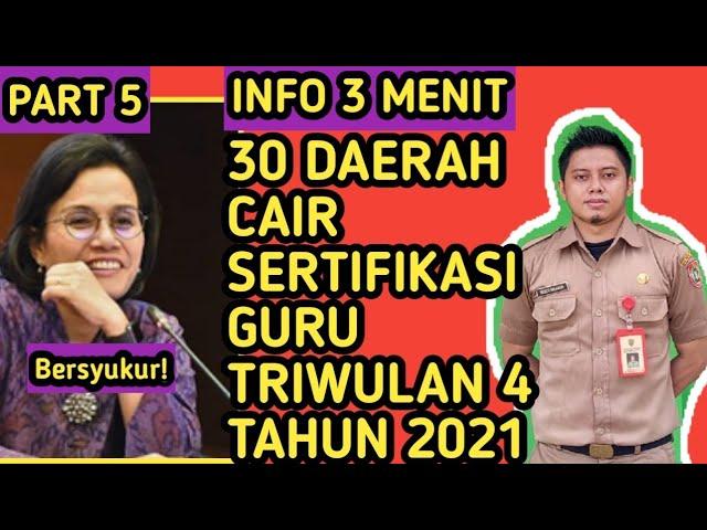 SERTIFIKASI GURU TRIWULAN 4 TAHUN 2021 KAPAN CAIR TERNYATA 30 DAERAH INI TPG TW 4 SUDAH MENCAIR