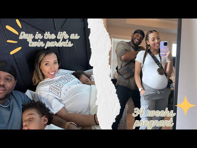 Day in the life as twin parents | 34 weeks pregnant!