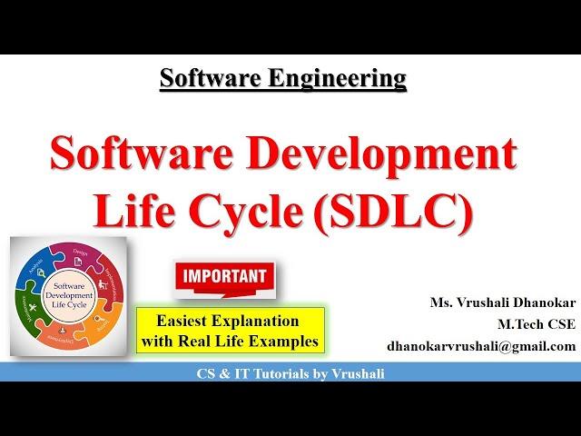 SE 3 : SDLC | Software Development Life Cycle with Real Life Example |  Beginners