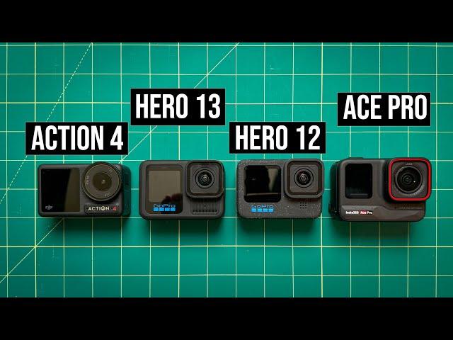 GoPro Hero 13 vs Hero 12 vs DJI Action 4 vs Insta360 Ace Pro