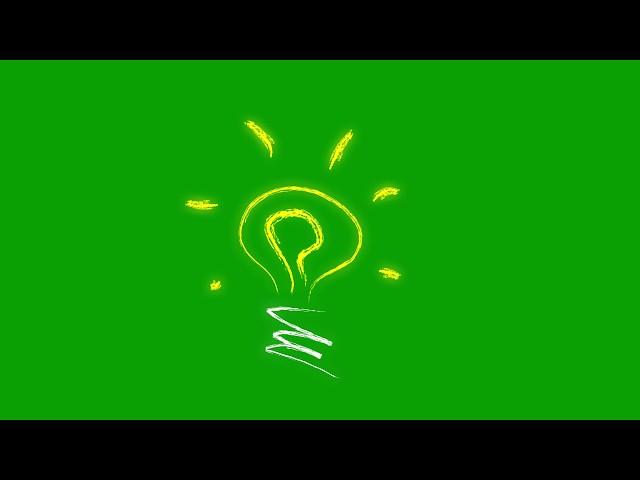 Light Bulb Animation - 4K Green screen FREE high quality effects