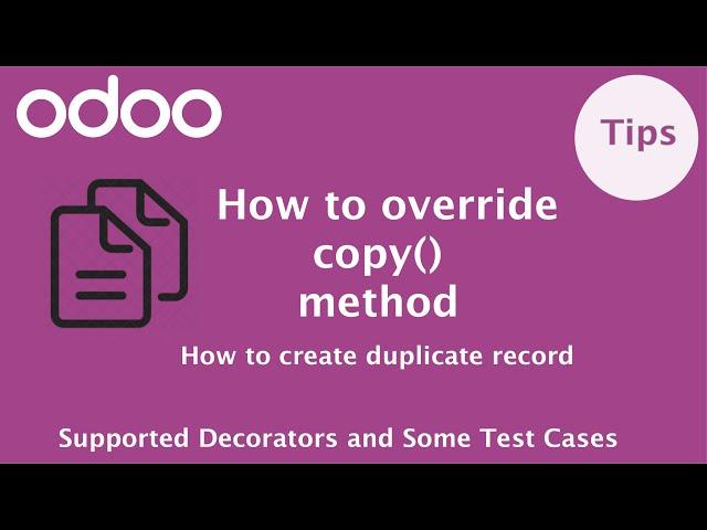 How to override copy method in Odoo | Odoo ORM Methods
