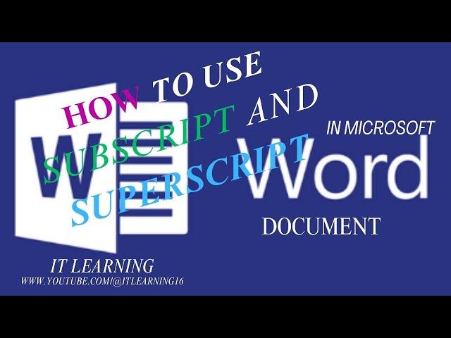 How to use Subscript and Superscript in Microsoft document