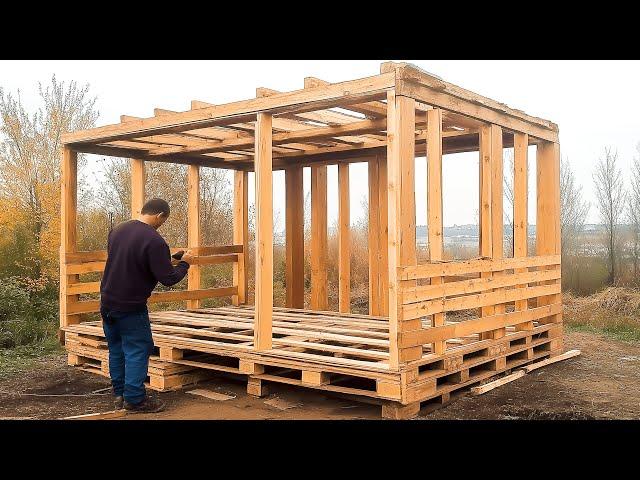 Man Builds Grass-Insulated House with Abandoned Pallets | by @lesnoy_craft8607