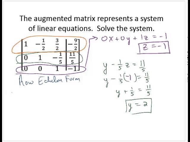 Solve 3x3 system using back substitution