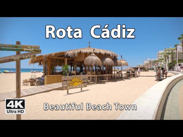 ️ Rota, Cádiz  Beautiful Beach Town 🩴 4K Virtual Walking Tour, Spain