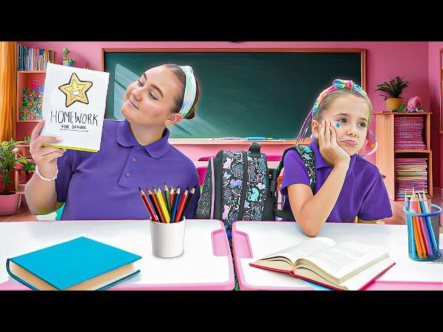 Ruby and Bonnie study hard for school to earn gold star