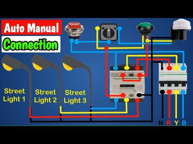 Auto Manual Connection Street Light in Photocell Sensor with Contactor