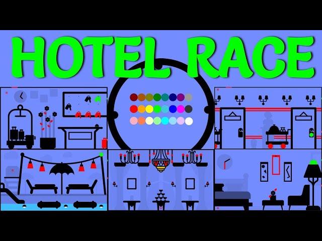 24 Marble Race EP. 54: Hotel Race (by Algodoo)