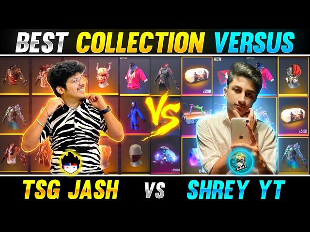 Free Fire Shrey Yt Vs Jash Rare Bundles Collection Versus || Guess The Winner -Garena Freefire