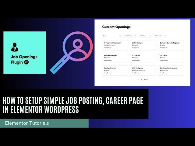 How to setup simple Job Posting, Career Page in Elementor WordPress