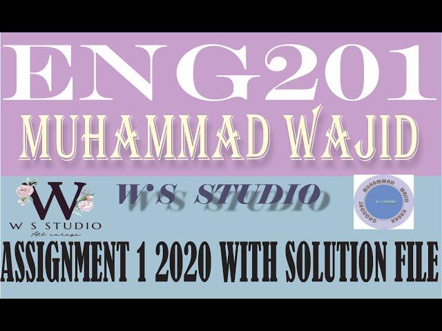 ENG201 assignment 1 solution ~ eng201 assignment 1 solution spring 2020