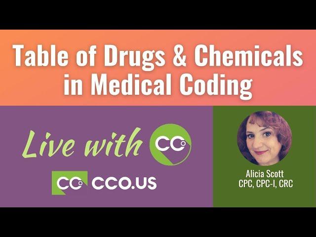 Table of Drugs & Chemicals in Medical Coding