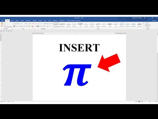 How to type Pi Symbol in Word on Keyboard - [ π ]