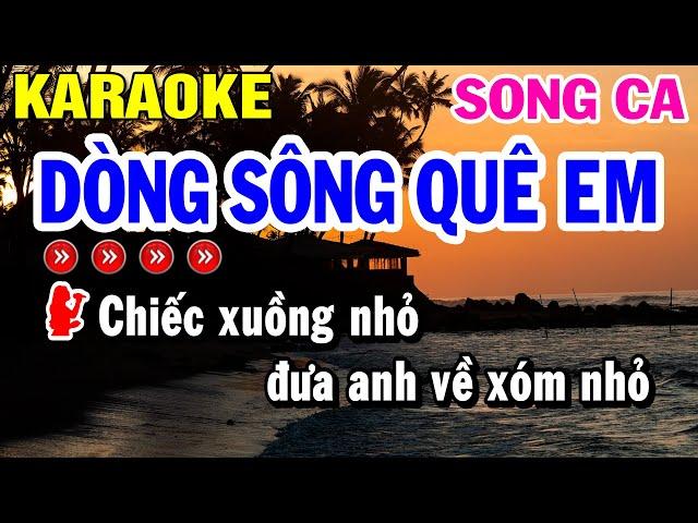 Karaoke Dòng Sông Quê Em Song Ca ( Beat Chuẩn ) Vọng Cổ | Beat Huỳnh Lê