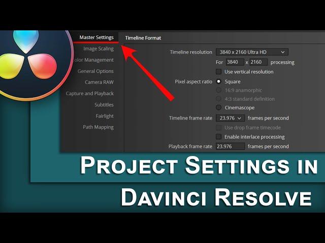 Project Settings in Davinci Resolve - Deutsch