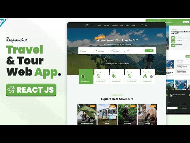 ️ React JS Tutorial - TRAVEL WEB APPLICATION | Download Full Source Code. PART 1