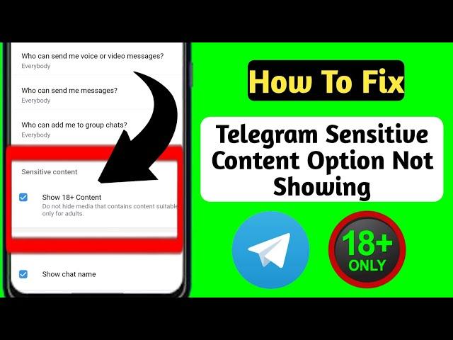 How To Fix Sensitive Content Option Not Showing On Telegram (2024) | Sensitive Content on Telegram