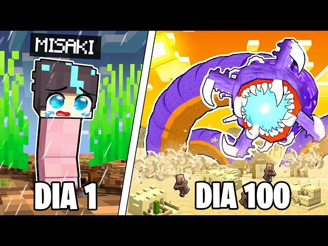 ¡Sobreviví como un GUSANO GIGANTE en Minecraft! | Misaki Gamer