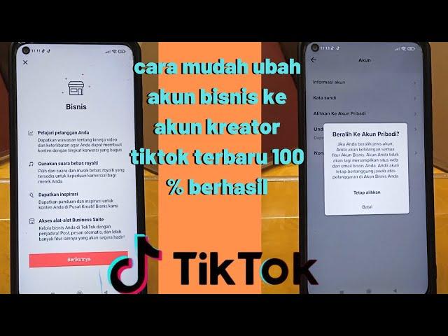 cara mudah ubah akun bisnis ke akun kreator tiktok terbaru 100 % berhasil