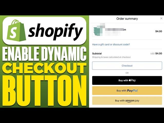 How To Enable Dynamic Checkout Button On Product Pages Shopify (2025)