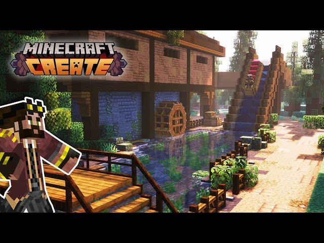 I spent 12 HOURS decorating my log flume in Minecraft Create Mod!