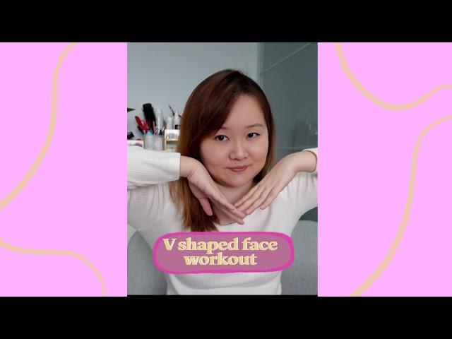 I tried a V shape face workout challenge |  #shorts