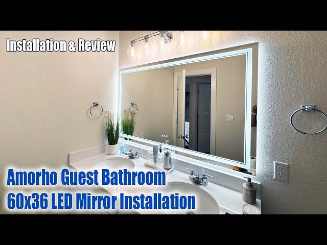 Beautiful Amorho 60x36 LED Guest Bathroom Mirror Install & Review