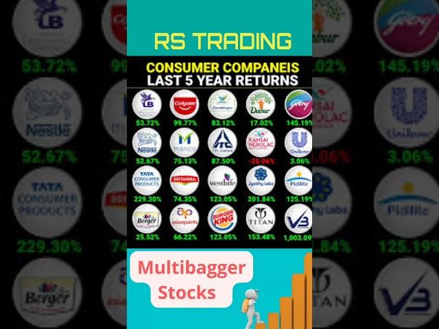 Top Performing Stocks Over The Past 5 Years | Multibagger Return Stocks #shorts