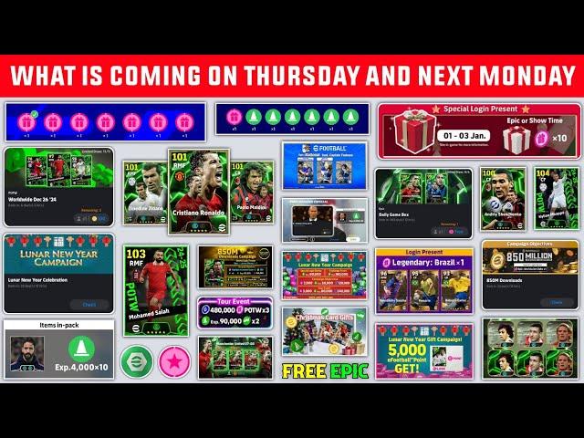 Free Epic & Free Coins Campaign  | What Is Coming On Thursday & Next Monday In eFootball 2025