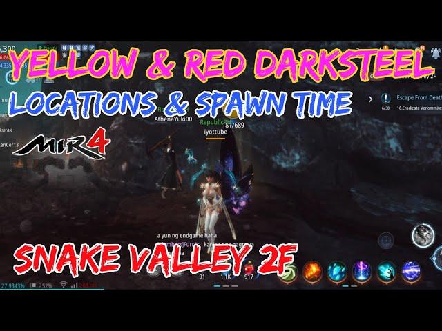 Darksteel Locations & Spawn Time | 1M Darksteel Daily | Snake Valley 2F | Mir4 | Globalfear Gaming