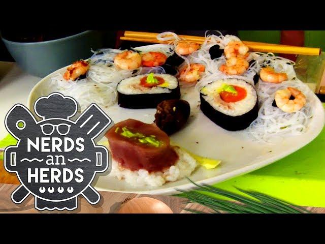 Japan-Bolognese mit Nachtischklo vs. Sushi aus der Glasnudelkanone | Nerds an Herds