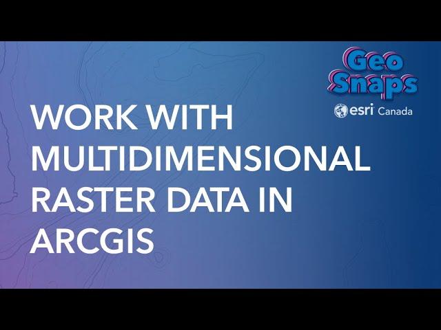 Work with Multidimensional Raster Data in ArcGIS