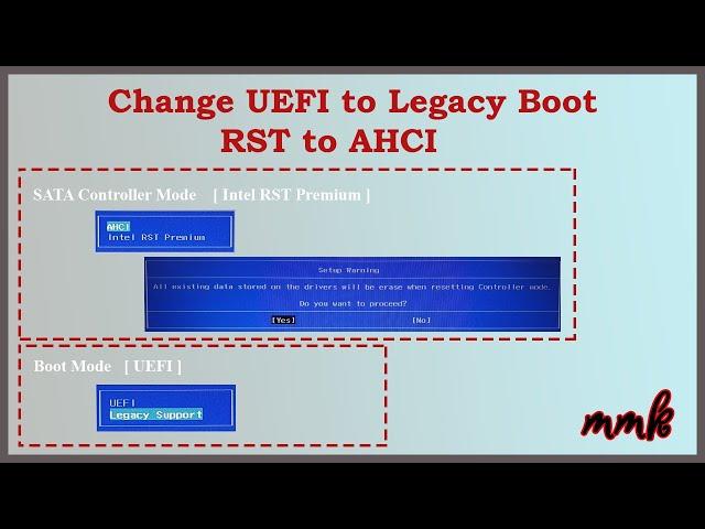 Change UEFI to Legacy boot - greyed out | RST to AHCI without reinstalling Windows 10