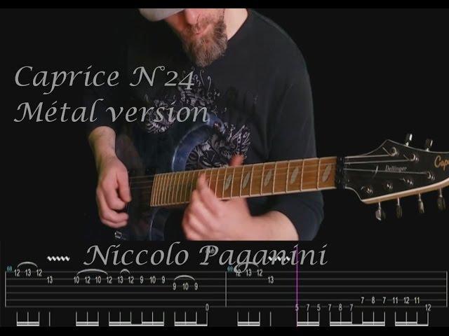 How to play Caprice 24 "Niccolo Paganini" - Rock/Metal Version with TAB and BACKING TRACK