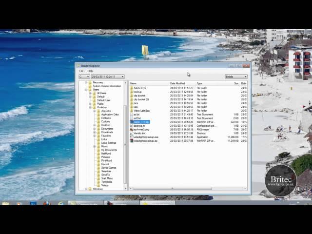 Recover Deleted, Lost or Altered Files From Volume Shadow Copies in Windows by Britec