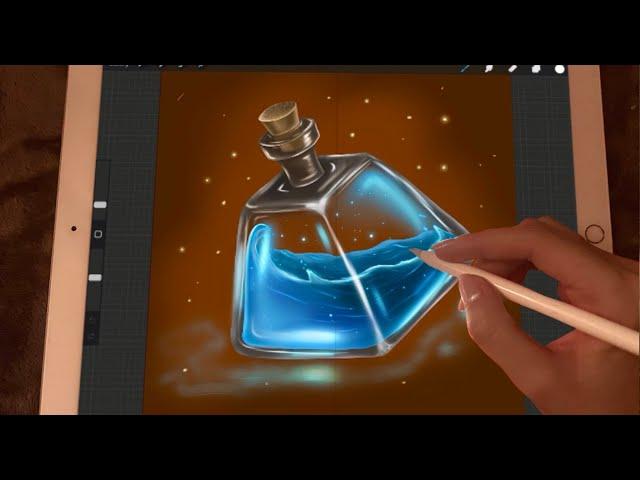  iPad ASMR - Painting a POTION glass - Clicky Whispers - Writing Sounds