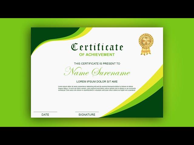 How to make a certificate design in Photoshop