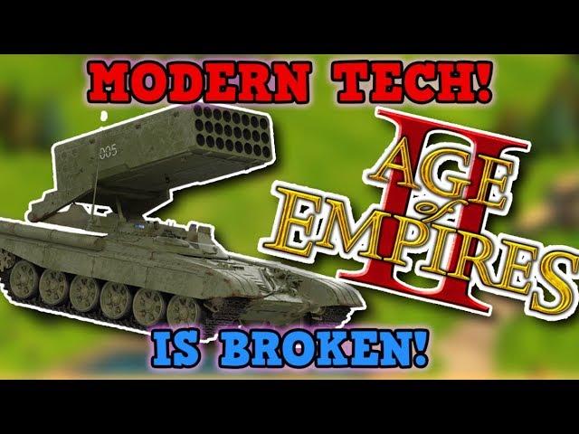 Age Of Empires 2 IS NOT PERFECTLY BALANCED! 100x Mod MODERN TECH Is 100% NOT Broken I Promise!!