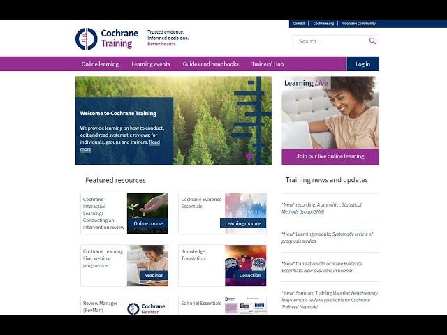 Introduction to Cochrane Training website