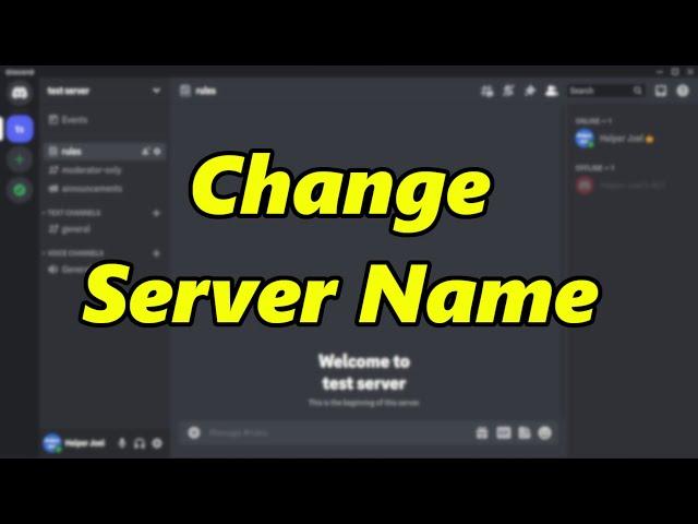 How To Change Discord Server Name