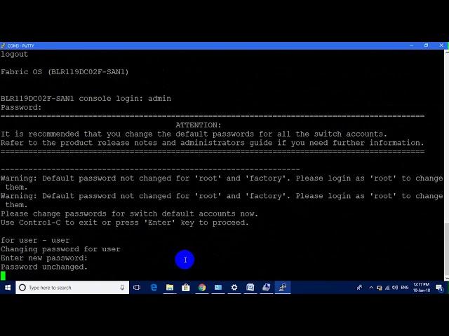 Brocade switch initial configuration setup