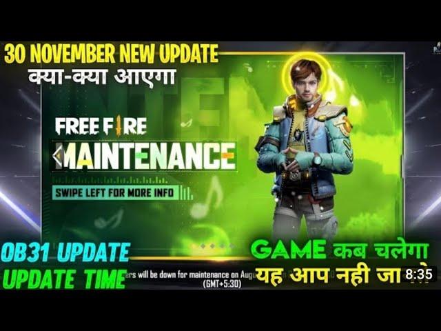 FREE FIRE NEW UPDATE | GAME IS NOT OPENING | FREEFIRE OB31 UPDATE FULL DETAILS - GARENA FREE FIRE